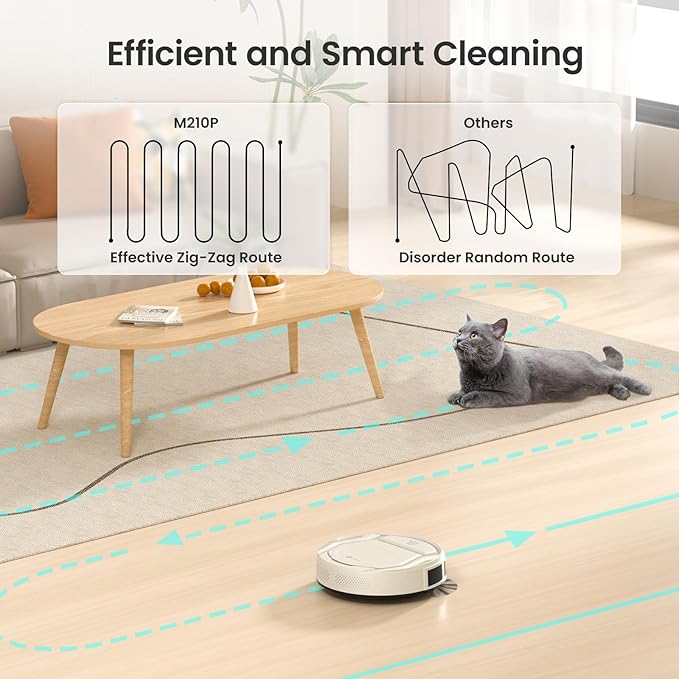 Lefant M210 Pro Robot Vacuum Cleaner,Easy to Use,120 Mins Runtime,6 Cleaning Modes,APP/Voice/WiFi/Alexa Control,Multi-Surface Cleaning