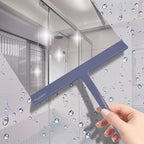 Squiggy for Shower Glass, Richmirth 9" Shower Glass Cleaner Squeegee Silicone Shower Squeegee for Bathroom Mirror Tiles Car Window - Blue