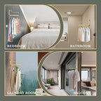 NEWRAIN Clothes Drying Rack, Laundry Racks for Drying Clothes, Wall Mounted Swing Arm Clothes Hanger for Laundry Room, Garage, Indoor & Outdoor Use,Brushed Gold