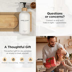 Hand and Dish Soap Dispenser Set,16oz Glass Bottles with Printed Labels, Bamboo Tray & Pump,Countertop Soap Dispensers for Kitchen,Luxury, Minimalist & Farmhouse Decor (Hand Dish (Black/White))