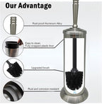 Brushed Nickel Toilet Bowl Brush with Holder, Durable Bathroom Cleaning Tool, Modern Design for Easy Toilet Maintenance, Bathroom Cleaner Brush for Efficient Cleaning and Hygiene