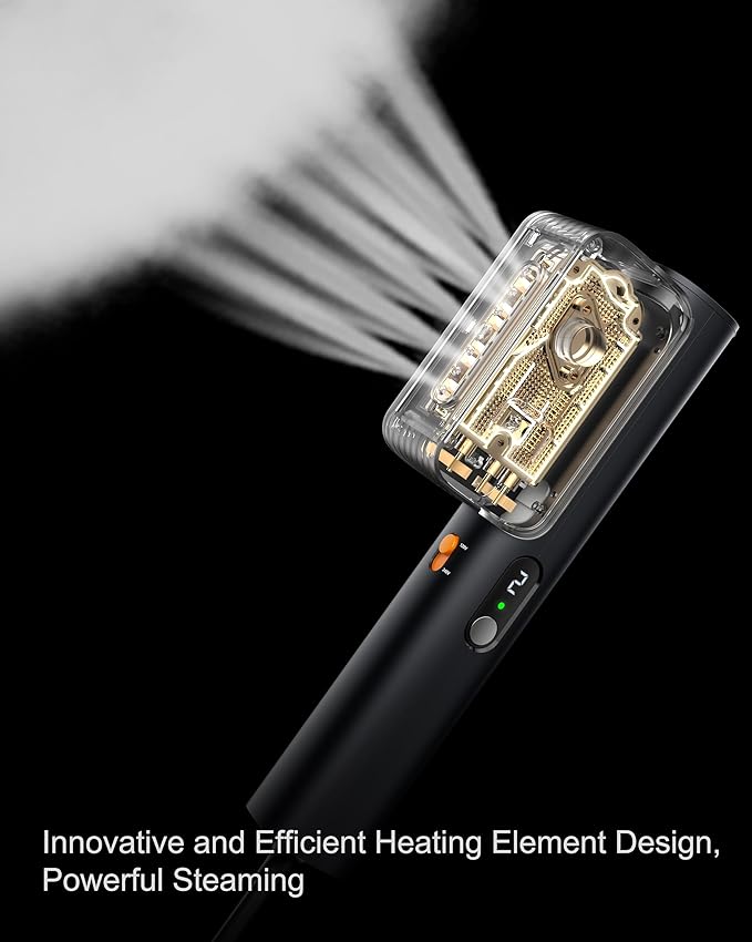 G7 2-in-1 Professional 100-240V Dual Voltage Steamer for Clothes and Iron for Clothes, Just 1lbs Lightly, 8 Minutes of Continuous Steam, 1000W Portable Steamer for travel and home