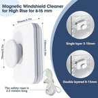 Magnetic Windshield Cleaning Tool, Magnetic Double-Sided Window Cleaner，Suitable for 3-5 Inch Thick Double-Layer Glass, High-Rise Window Cleaning Tool for Home/Car/Office