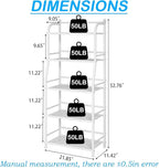 5 Tier Metal Shelf Storage Shelves Living Room Bookshelf Bathroom Corner Storage Rack for Kitchen,Indoor Plant Stand (Matte White, 5 Tier)