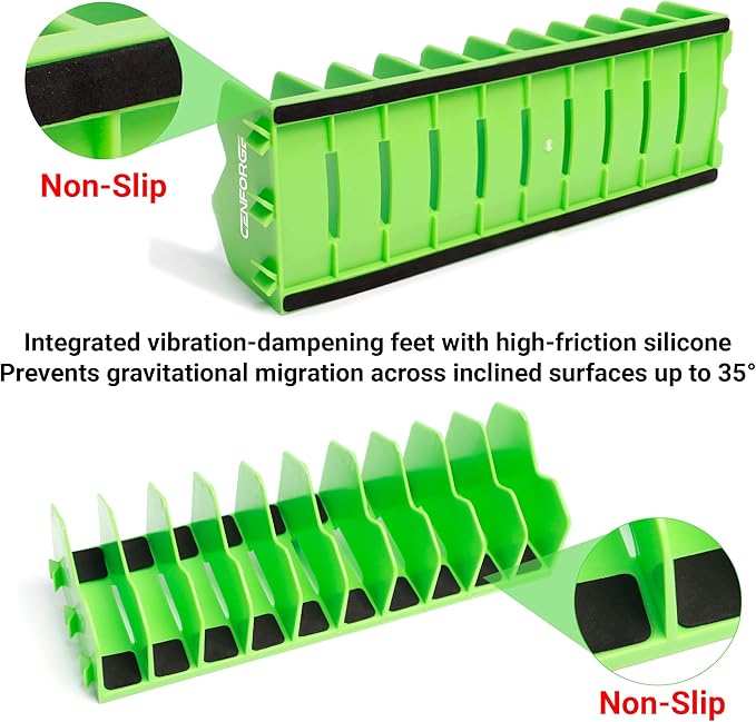 Cenfoge Plier Organizer, Plier Rack, Plier Holder and Cutter Organizer with Non-Slip Rubber Base, PlierOrganizer for Tool Box Drawer, 20 Slots, Tool Storage, Plier Rack (2 PC-Green)