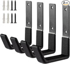 Heavy Duty Steel Hooks - Wall Mount Organizer for Garage & Garden Tools, Hoses & More (4, Small)