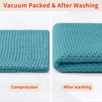 Homaxy 100% Cotton Waffle Weave Kitchen Dish Towels, Ultra Soft Absorbent Quick Drying Cleaning Towel, 13 x 28 Inches, 8-Pack, Lake Blue