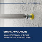 Ribbed Wall Anchors #4-#6 7/8-Inch with Screws 100-Pack, Yellow, Plastic Anchor for Drywall/Concrete, Pan Head Phillips Screw Included