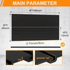 DoCred Slatwall Paneling Organizer, 4x2 FT PVC Garage Slat Wall Storage Systems, Heavy Duty Mounted Slat Peg Board for Tool Organization Ladder Bike Rack (Black)