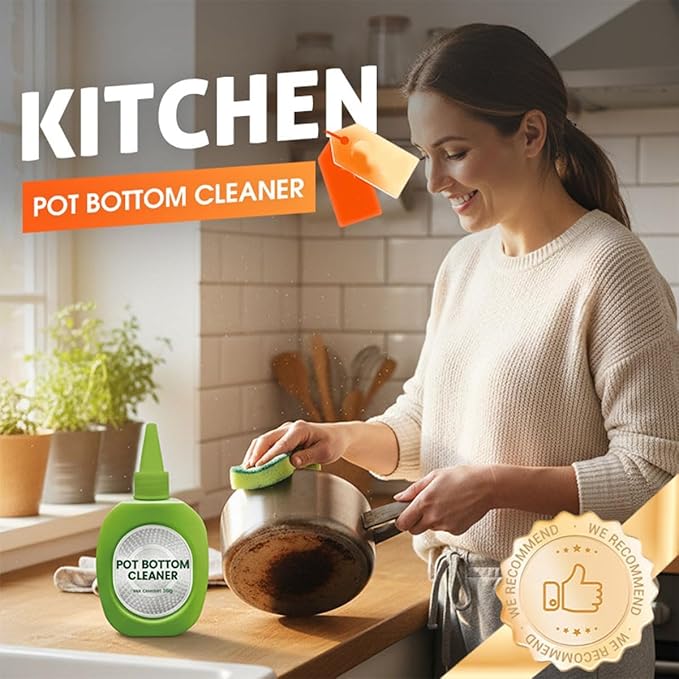 2026 New Pot Bottom Stain & Grime Remover, Stainless Steel Burnt Pot Cleaner, Stove Degreaser Heavy Duty Cleaner (4Pcs)