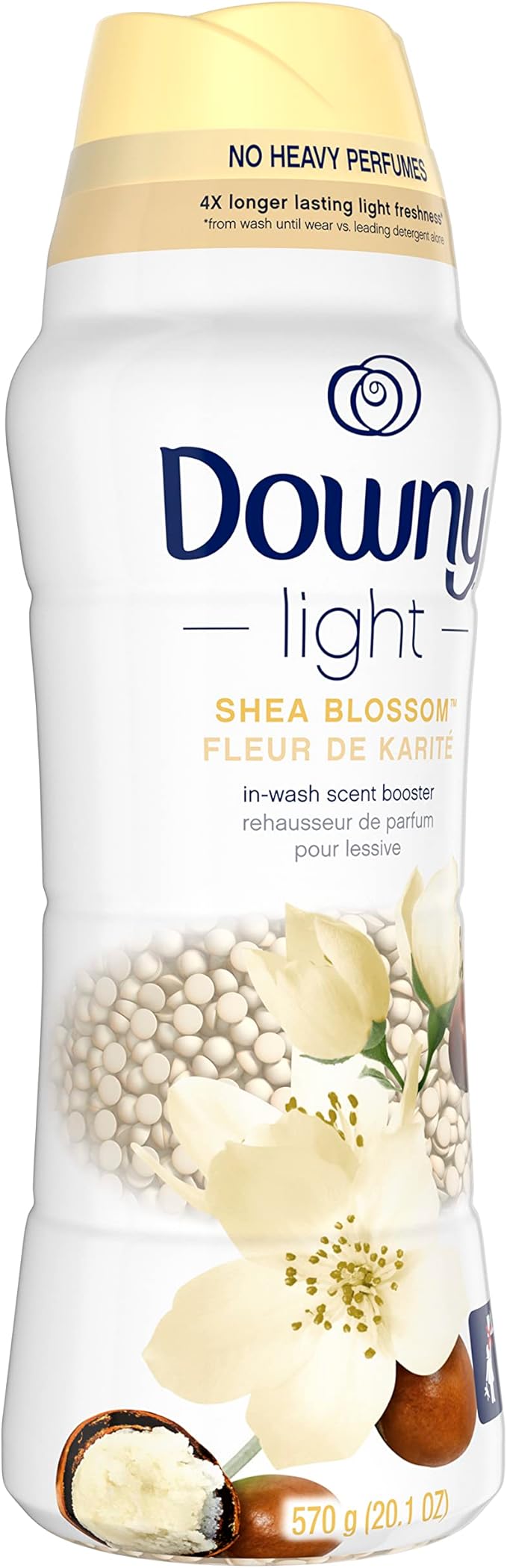 Downy Light Laundry Scent Booster Beads for Washer, Shea Blossom, 20.1 oz, with No Heavy Perfumes