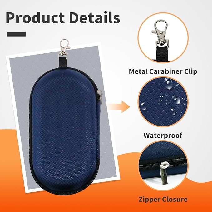 Double Eyeglasses Case, Hard Shell Dual Sunglasses Organizer with Zipper Clip Travel Glasses Storage for Women Men