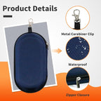 Double Eyeglasses Case, Hard Shell Dual Sunglasses Organizer with Zipper Clip Travel Glasses Storage for Women Men