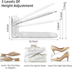 20 Pack Shoe Slots Organizer Adjustable Level Shoe Stacker Holder Storage Space Saving Sneakers Display Tray Rack for Closet (Transparent, 20 Pack)