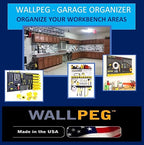 WallPeg Pegboard Panels Garage Organization - 12 ea (24"x16") Black Peg Board Panel Set - (PB-1-B) Tool Organizer, Crafts, Shop, Home, Office, Wall Storage Kit