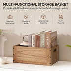 KIRIGEN Stackable Wood Storage Cube /Basket/ Bins Organizer for Home Books Clothes Toy - Modular Open Cubby Storage System - Office Bookcase Closet Shelves C15-DBR