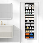 Over The Door Organizer, 6 Shelf Door Hanging Organizers with 6 Large Capacity Pockets, Behind Door Storage Hanging Shelves for Closet Wall Bathroom Bedroom Nursery