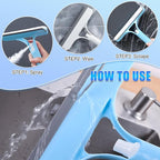 3 in 1 Window Cleaning Scraper,New 3 in 1 Window Cleaner,Squeegee and Scrubber with Spray, for Windows, Walls,Car Windshields, Bathrooms, Kitchens, All-Purpose Window Cleaner Tool (White)