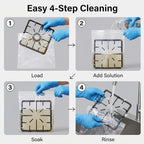6-Pack Oven Rack Cleaning Bags (4 Large + 2 XL) with Gloves, Reusable Heavy-Duty Leak-Resistant Soak Bags for Deep Cleaning Oven Racks & Grill Grates, No Cleaner Included