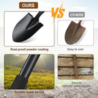 Shovel for Digging, 31" Garden Shovel with Ergonomic D-Grip, Compact Small Metal Spade Shovel for Gardening Camping, Kids Sand Beach Mini Spade, Portable
