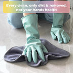 4 Pairs Rubber Kitchen Dishwashing Gloves - Colorful Reusable Household Cleaning Gloves Outdoor Chores for Women & Men (Large)