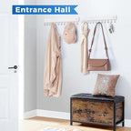 Belt Hanger Wall Mounted, Wooden Belt Organizer Max 12 Storage Capacity, 180° Rotating Space Saving Hangers for Ties, Tank Tops, Scarves, Bras, Keys, Bags White 1 Pack