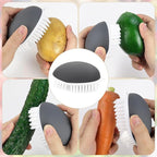 Vegetable Brush Potato Scrubber Brush Non Slip Comfortable Fruit Cleaning Tools for Washing Fruit Mushrooms Carrot or Tough-Skinned Vegetables (2 Pack Grey)