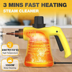 Pressurized Handheld Steam Cleaner, Portable Multi-Surface Cleaner for Home, Multipurpose Steam Cleaner for Tile, Grout, Windows, Bathroom, with 12pcs Accessories (Yellow)