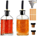 gegewawa Glass Coffee Syrup Dispenser Bottles Set 2 Pack 7 OZ, Simple Syrup Bottles with Metal Pour Spout, Syrup Dispenser for Coffee Bar Accessories for Maple Honey Syrup Oil and Sauces