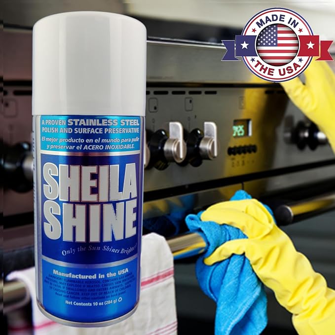 Sheila Shine Bundle: Stainless Steel Cleaner and Polish 10 oz 2 Pack with Microfiber Cleaning Cloth