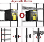 IZEUK 5 Tier Black Metal Storage Shelves, Heavy Duty Wire Shelving Rack for Garage, Kitchen, Bathroom, Laundry, Closet Organizer, 1250 lbs Capacity, 11.8" D x 29.5" W x 59.5" H