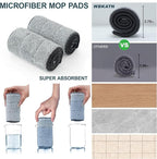 Large Mop and Bucket System with Wringer Set, Hands-Free Flat Mops for Floor Cleaning, Mopping Bucket System with 8 Washable Microfiber Pads for Wet and Dry Use, Home Windows and Wall Cleaner Mop