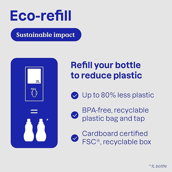 ATTITUDE Liquid Fabric Softener Refill, Plant-Based & Vegan, HE Compatible, Naturally Derived, Wildflowers Scent, 80 Loads, 67.6 Fl Oz