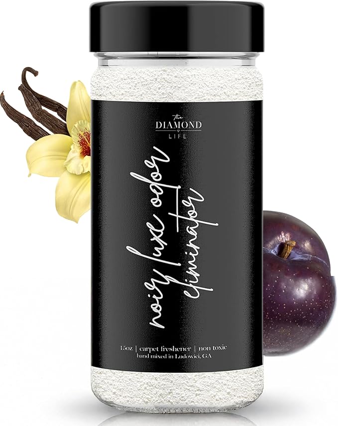 Home "Noir Luxe" Carpet Deodorizer Powder For Home, Upholstery, Pet Urine,Dog Bed/Cat Litter Box– Eliminates Odors Naturally, Pet-Friendly- Black Plum, Sea Salt, and Ozone