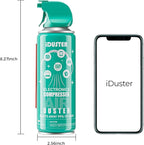 iDuster Compressed Canned Air Duster - 2 PCS Disposable Compressed Air Duster Can Cleaning for Computer,Keyboard, Jewelry, Car and Cellphone, 10oz