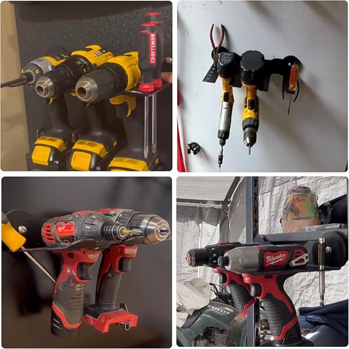 MUTUACTOR Super Power Tool Organizer Heavy Duty,Magnetic Mount Drill Holder Tool Storage,Anti-slip Magnetic Impact Drilling Driver Wrench Holder for Indoors Installation Repair Fixing