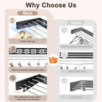 Wall Mounted Clothes Drying Rack Folding Indoor, Foldable Laundry Drying Rack Collapsible,Invisible, Space Saving, Retractable Towel Drying Rack, with Wall Template(6 Drying Rods, Black 40")