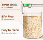 ComSaf 1 Gallon Cookie Jar, Large Glass Jar with lid, Glass Canisters with Lids Set of 2, 3.9 Qt Flour Container with Spoon and Clip, Glass Food Storage Pantry Containers for Sugar Oat Beans Pasta