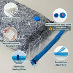10 XL Jumbo Vacuum Storage Bags with Pump, Extra Large Compression Space Saver for Comforter, Duvet, Bedding, Blanket Storage, Vacuum Seal Bags for Clothing, Luggage Suitcase and Closet Organizer