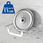 Soap Dish Soap Bar Holder Suction Cup with 4 Hooks, Stainless Steel Soap Saver Tray for Shower Wall, Bathroom, Kitchen, Rustproof No Drilling Bar Soap Holder, Silver