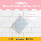 Papaya Reusable Paper Towels 2-Pack - 2 Sheets + 1 Hooks, Quick Drying, No Odor, 1 Sheet Replaces 17 Rolls, Washable Kitchen Cloth, Sustainable Dish Sponge, Eco Friendly Gift