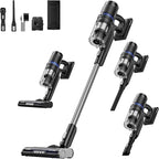 Eureka Cordless Vacuum Cleaner, Anti-Tangle Brushroll, Rechargeable Stick Vacuum, Lightweight for Carpet, Hard Floor, Pet Hair, Black NEC451BL