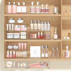 Stackable Storage Drawers Bathroom Drawer Organizer Clear Plastic Storage Bins Medicine Cabinet Organizer Makeup Organizers w Removable Divider Home Workspace Office Desktop Vanity Gift Idea 1Pack