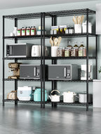 5 Tier Heavy Duty Adjustable Storage Shelf Organizer Storage Metal Shelves Garage Wire Shelving Unit Pantry Rack 18" D x 36" W x 71.25" H,Black