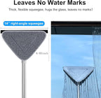CTIME 78'' 3 in1 Professional Window Squeegee & Wall Mop : Window Cleaning Kit with 360° Rotating Triangular Head & Universal Cloth Slots (Includes 3 Reusable Pads)