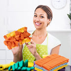 Zubebe 6 Pcs Duster Refill Reusable Fleece Duster Refills Feather Flat Dusters Multi Surface Washable Cleaning Pads Tools for Home, Blinds, Car, Pet, Furniture, Fans (Stylish Color)