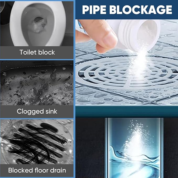 Sink & Drain Cleaner, Dodorado Drain Cleaner Powder, 3.9 oz Bottle, Sewer Pipe Maintainer for Kitchen, Bathtub, Shower Drains (3Bottles)