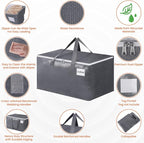 BlissTotes Large Moving Boxes and with Zippers & Handles Moving Supplies with lids, Heavy Duty Totes for Storage Bags for Space Saving, Fold Flat, Moving and Storing 93L, 8 Pack