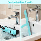 Floor Squeegee with 180° Rotating Head,with Rubber Broom for Carpet Pet Hair Remover,air Broom,for pet Removal Fluff Carpet, Hardwood Floor, Cleans Glass, Fine Dust, Hair, Liquid (Black)