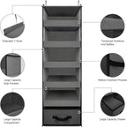 VICTORICH All-IN-ONE Over the Door Organizer, Super Behind the Door Storage Organizer with Door Rack and Large Clear Windows, Wall File Organizer, Hanging Organizer (Big Mesh Grey)